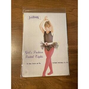 Girl's Patterns Sz M Industrial Yellow Fashion Footed Tights Dance Exercise Play